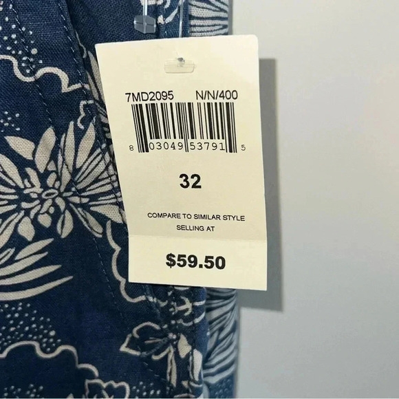 NWT Lucky Brand Hawaiian Floral Print Navy Blue Drawstring Size 32 - Picture 8 of 8